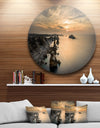 Liencres Rocks on Coast in Spain - Landscape Round Wall Art