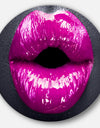 Purple Lip Makeup - Modern Portrait Disc Metal Artwork