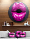 Purple Lip Makeup - Modern Portrait Disc Metal Artwork