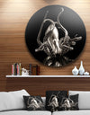 Silver Octopus - Abstract Digital Art Disc Metal Artwork