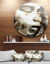 Brown Illustrated Girl - Portrait Painting Disc Metal Artwork