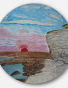 Sunset Seashore - Seascape Painting Circle Wall Art
