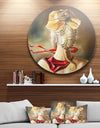 Girl with Surreal Hat - Portrait Digital Art Disc Metal Wall Art