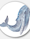 Whale Watercolor - Animal Painting Circle Wall Art