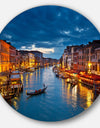 Grand Canal at Night Venice - Cityscape Photo Disc Metal Wall Art