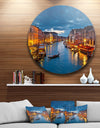 Grand Canal at Night Venice - Cityscape Photo Disc Metal Wall Art