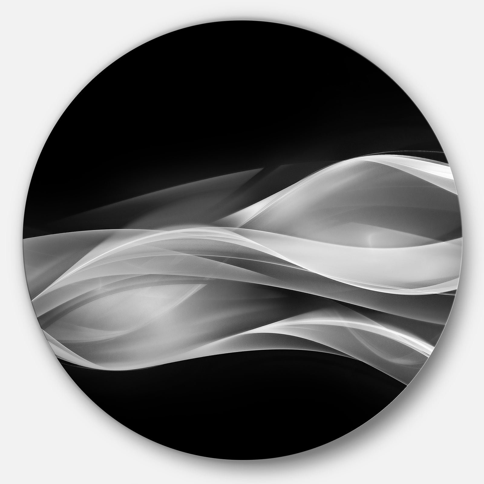 Glittering Silver Pattern - Abstract Digital Art Round Wall Art