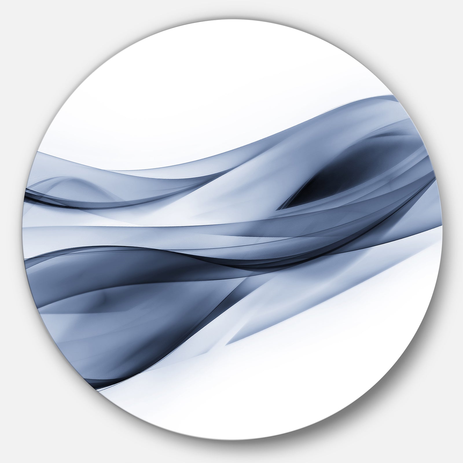 Glittering Light Blue Pattern - Abstract Digital Art Circle Metal Wall Art