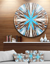 Flowers with Radiating Rays - Abstract Digital Art Round Metal Wall Art