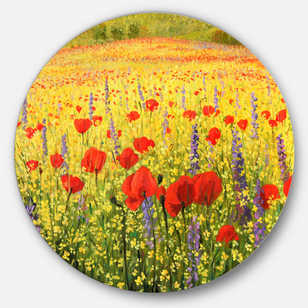 Sea of Blossom - Landscape Floral Art Round Wall Art