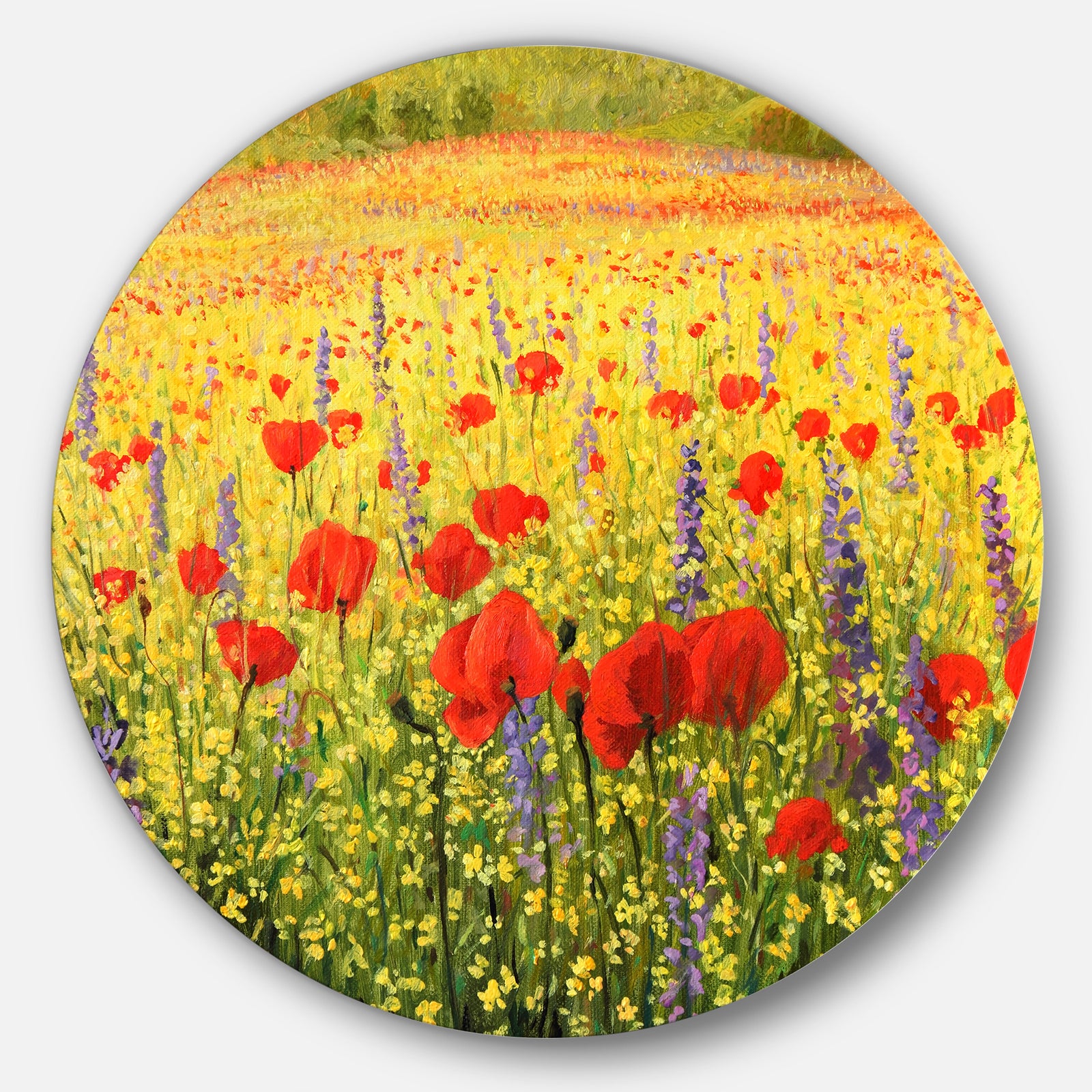 Sea of Blossom - Landscape Floral Art Round Wall Art