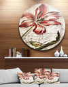 Red Floral Pattern with Butterfly - Floral Digital Art Disc Metal Wall Art