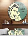 Pop Art Retro Woman - Portrait Digital Art Disc Metal Wall Art