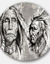 Native American Indian Heads - Portrait Digital Art Disc Metal Artwork