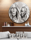 Native American Indian Heads - Portrait Digital Art Disc Metal Artwork
