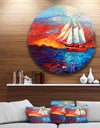Sail Ship During Sunset - Seascape Painting Disc Metal Artwork
