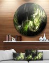 Billowing Smoke Green - Abstract Digital Art Circle Wall Art