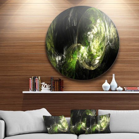 Billowing Smoke Green - Abstract Digital Art Circle Wall Art