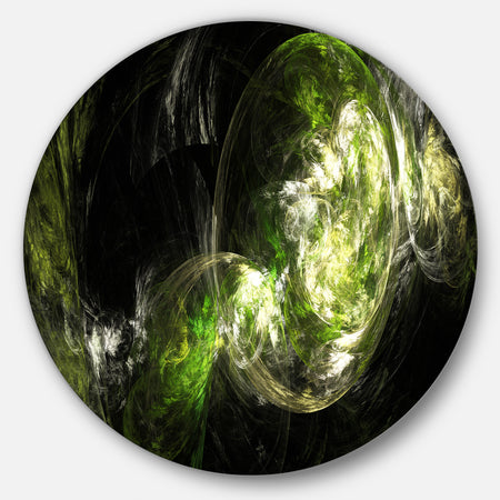 Billowing Smoke Green - Abstract Digital Art Circle Wall Art