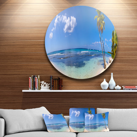 Paradise Beach Panorama - Landscape Photo Disc Metal Artwork