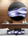 Fractal Lines Purple in Black - Abstract Digital Art Round Wall Art