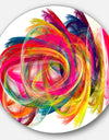 Colorful Thick Strokes - Abstract Digital Art Circle Metal Artwork