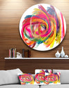 Colorful Thick Strokes - Abstract Digital Art Circle Metal Artwork