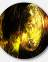 Colored Smoke Golden - Abstract Digital Art Disc Metal Wall Art