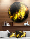 Colored Smoke Golden - Abstract Digital Art Disc Metal Wall Art