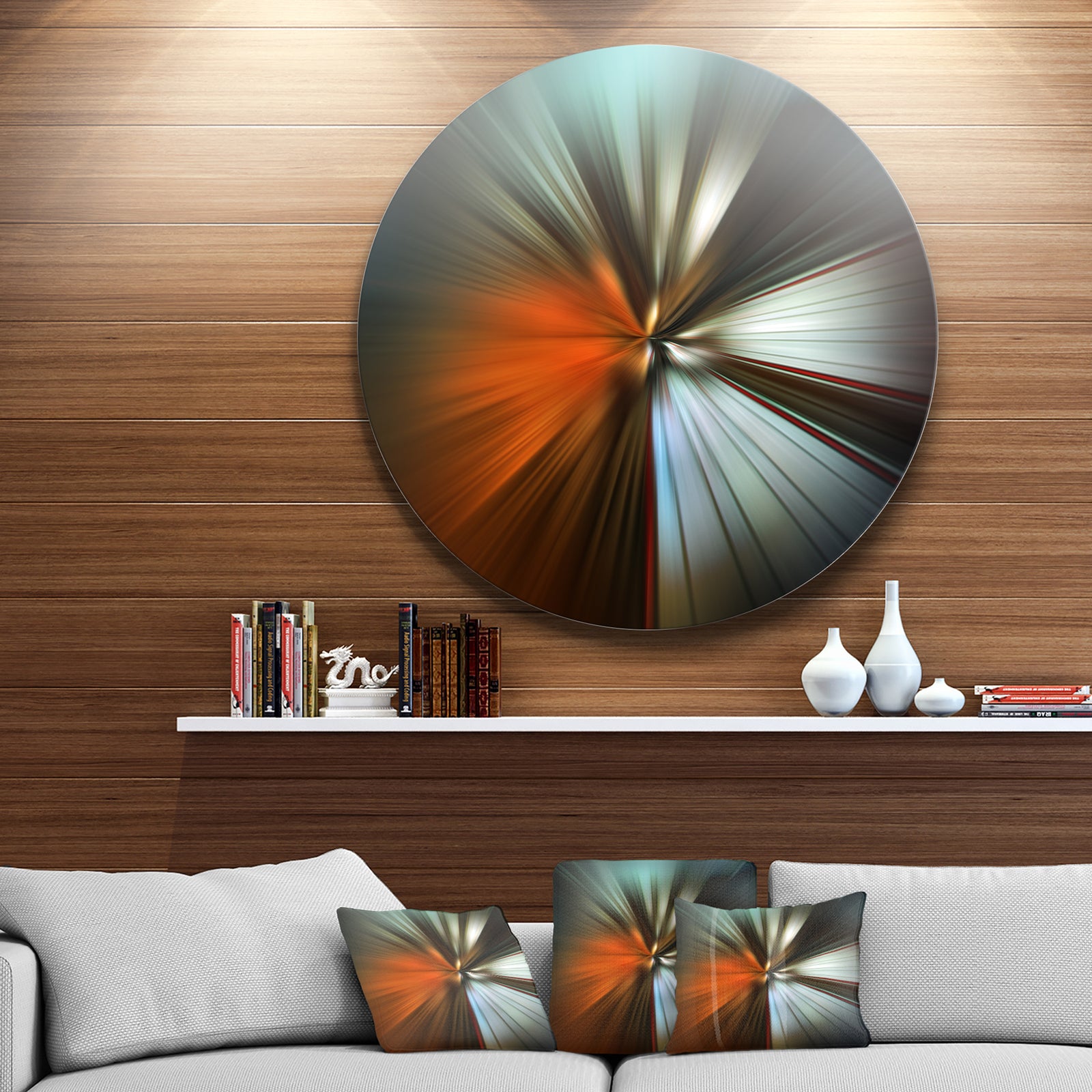 Brown Focus Color - Abstract Digital Art Circle Wall Art