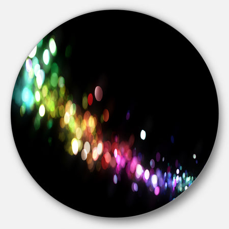 Colorful Abstract Lighting - Abstract Digital Art Disc Metal Artwork