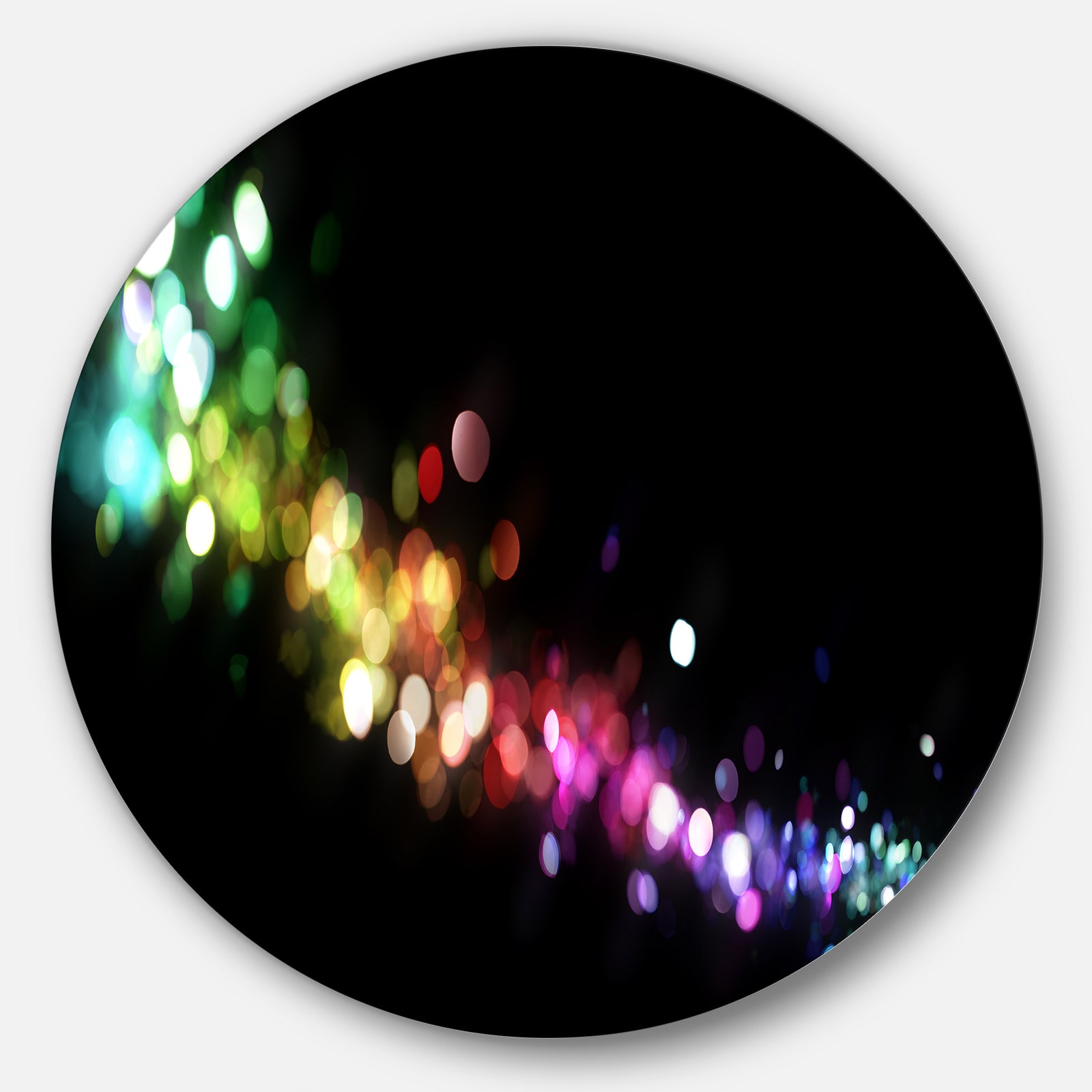 Colorful Abstract Lighting - Abstract Digital Art Disc Metal Artwork