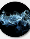 Blue Smoke in Black - Abstract Digital Art Disc Metal Wall Art