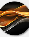 Gold Silver Inward Lines - Abstract Digital Art Circle Wall Art