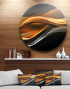 Gold Silver Inward Lines - Abstract Digital Art Circle Wall Art