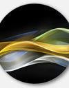 Gold Silver Straight Yellow Lines - Abstract Digital Round Metal Wall Art