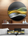 Gold Silver Straight Yellow Lines - Abstract Digital Round Metal Wall Art