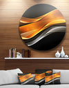 Gold Pink Inward Waves - Abstract Digital Art Large Disc Metal Wall art
