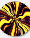 Yellow Purple Black Fantasy - Abstract Digital Art Circle Wall Art