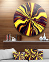 Yellow Purple Black Fantasy - Abstract Digital Art Circle Wall Art