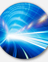 Speed Motion in Highway Tunnel - Abstract Digital Art Round Wall Art