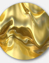 Golden Cloth Texture - Abstract Digital Art Large Circle Metal Wall art