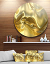 Golden Cloth Texture - Abstract Digital Art Large Circle Metal Wall art