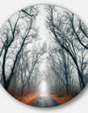 Mystic Road in Forest - Landscape Photo Circle Metal Artwork