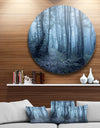 Spring Foggy Forest Trees - Landscape Photo Round Wall Art