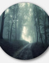 Man Walking in Foggy Forest - Landscape Photo Disc Metal Artwork