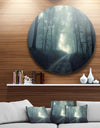 Man Walking in Foggy Forest - Landscape Photo Disc Metal Artwork