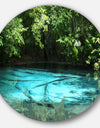 Emerald Pond in Deep Forest - Landscape Photo Round Wall Art