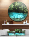 Emerald Pond in Deep Forest - Landscape Photo Round Wall Art