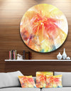 Retro Palm Red Yellow Watercolor - Trees Painting Large Disc Metal Wall art